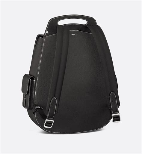 Maxi Gallop Backpack Black Grained Calfskin 